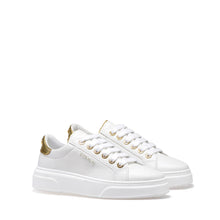 Load image into Gallery viewer, VALENTINO Sneakers lace-up in white and gold calf