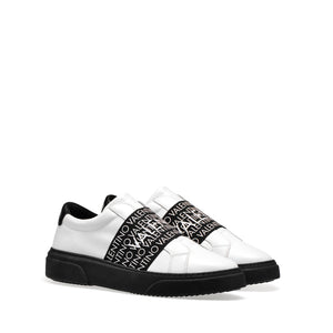 VALENTINO Slip-on Sneaker in white leather and black details