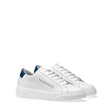 Load image into Gallery viewer, VALENTINO Lace Up Sneaker in white hide and blue insert