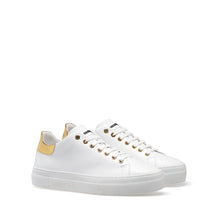 Load image into Gallery viewer, VALENTINO Sneakers Lace-Up in gold and white calf