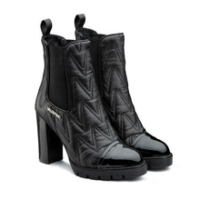 Load image into Gallery viewer, VALENTINO Chelsea boots with high heel and matelassé V Monogram
